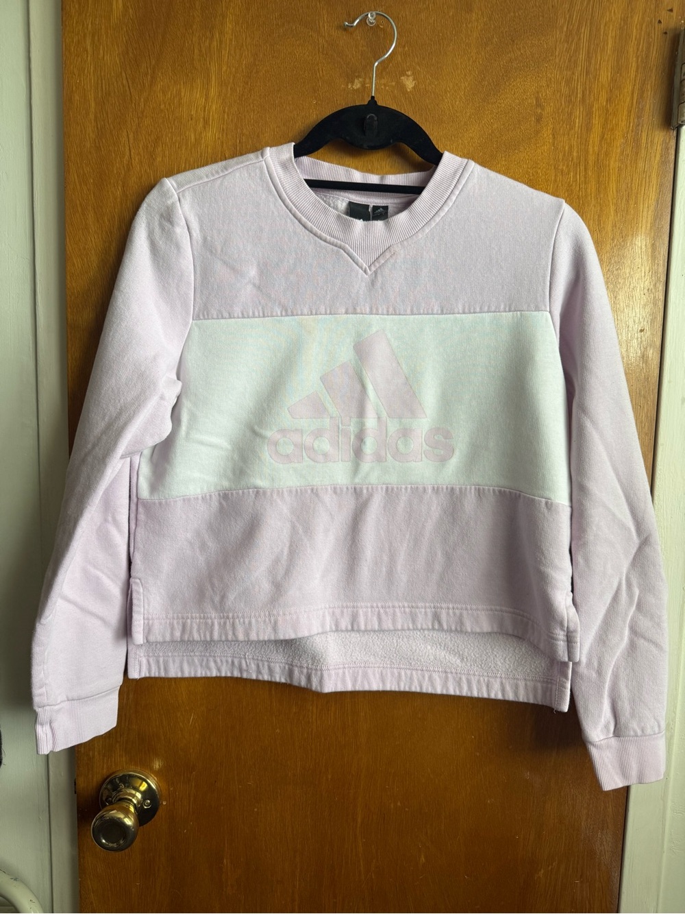 Adidas Light Lavender and White Logo Crewneck Sweatshirt